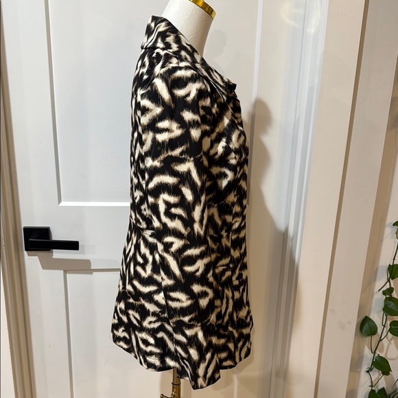 Sandro Studio Size S Leopard Animal Print Jacket Button Up Mid Length - Picture 5 of 12